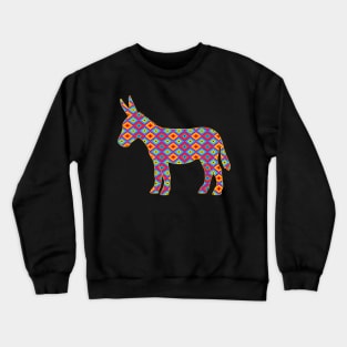 Donkey with Colorful Pattern Crewneck Sweatshirt